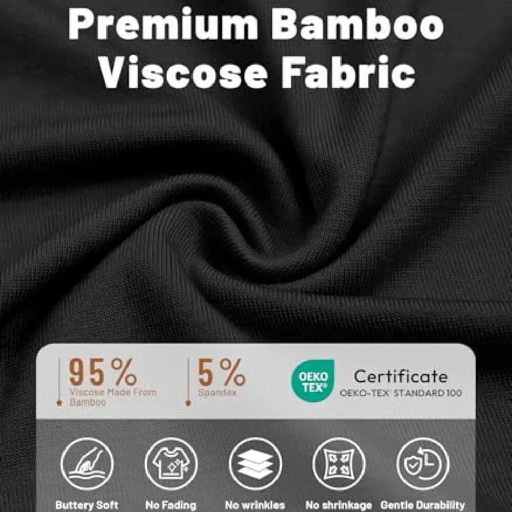 Men's Viscose Bamboo Pajama Set Long Sleeve V-Neck Comfy Sleepwear